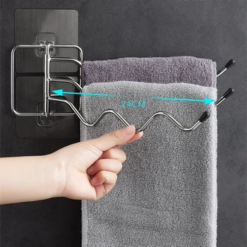 

1pc 3 Layers Towel Rack Bathroom Kitchen Wall-mounted Towel Storage Hanger Shelf Towel Holder Rack Bathroom Towel Holder