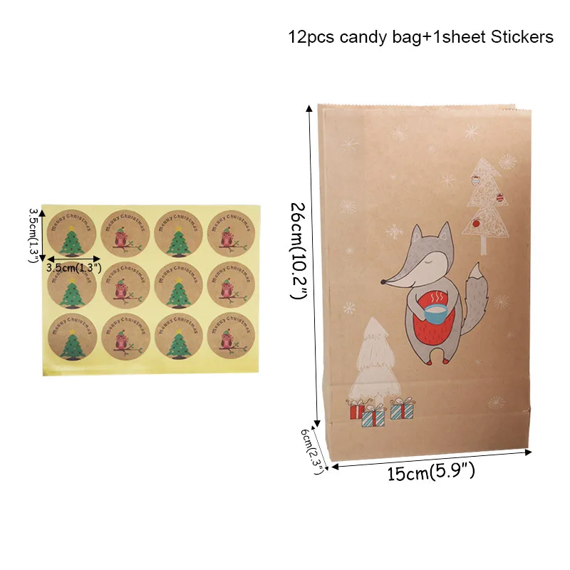 12pcs candy bag A Рождественские украшения для дома, светодиодные свечи, чайный светильник, свечи, Рождественская елка, украшения, Санта Клаус, лося, лампа, керст, подарок на год - Цвет: 12pcs candy bag A