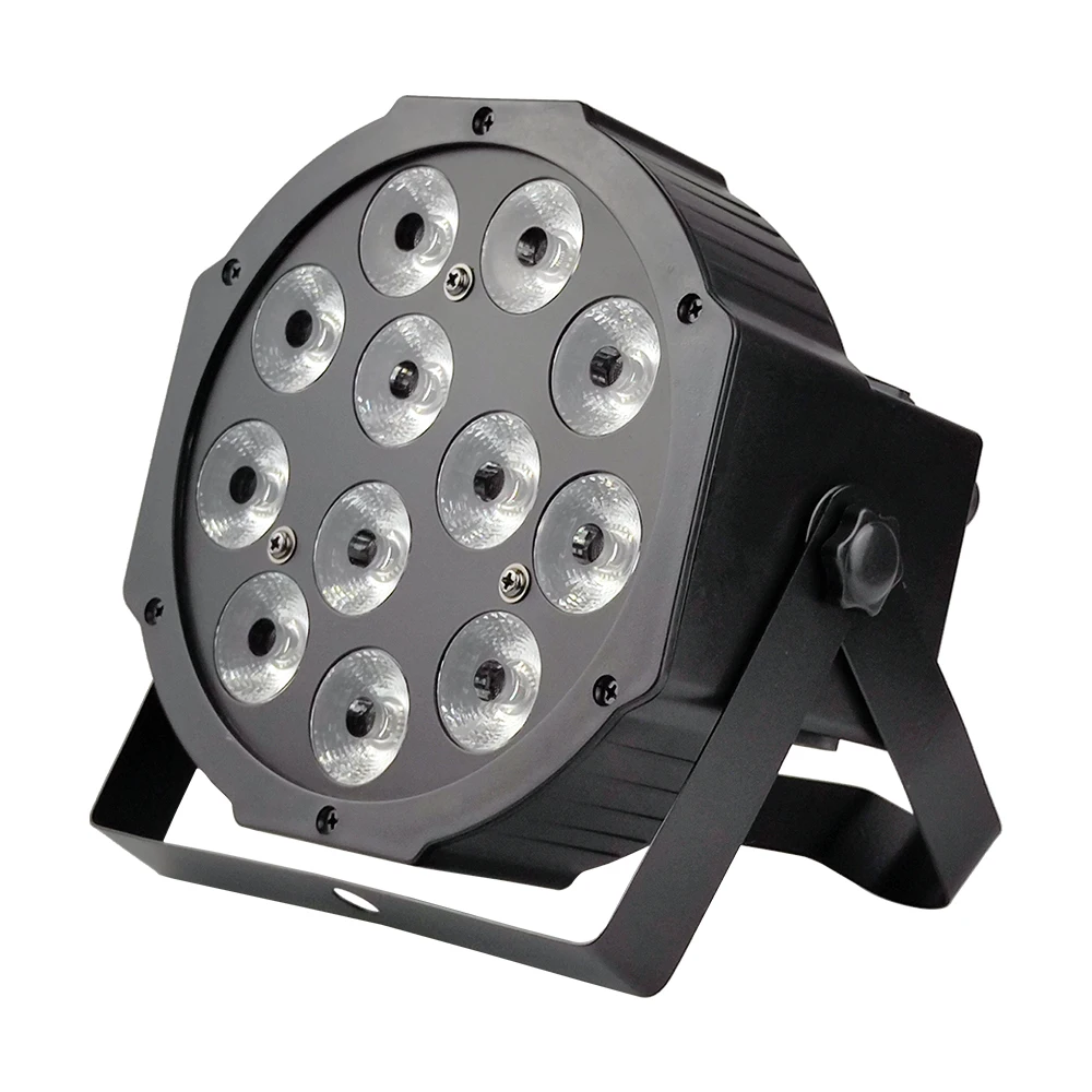 Led Par Light 12x18w 6in1 RGBWA+UV Flat DMX512 IN/OUT Plug Professional Stage Dyed