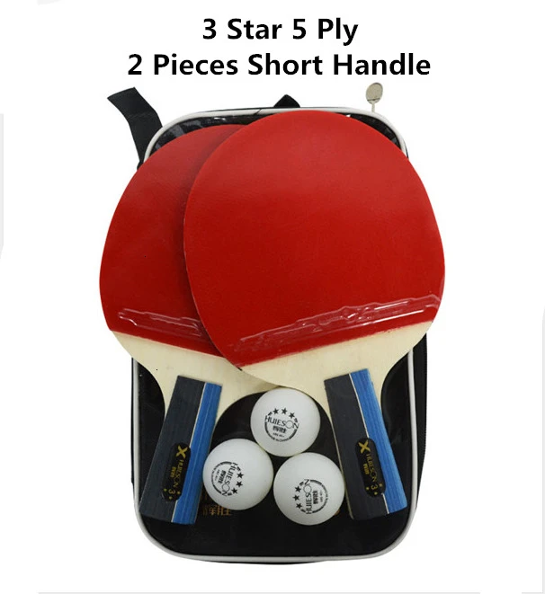 3 Star 2 Short Huieson, 5 звезд, ракетка для настольного тенниса, короткая, длинная ручка, углеродное лезвие, резина, двойное лицо, прыщи-в пинг ракетки для понга с чехлом - Цвет: 3 Star 2 Short