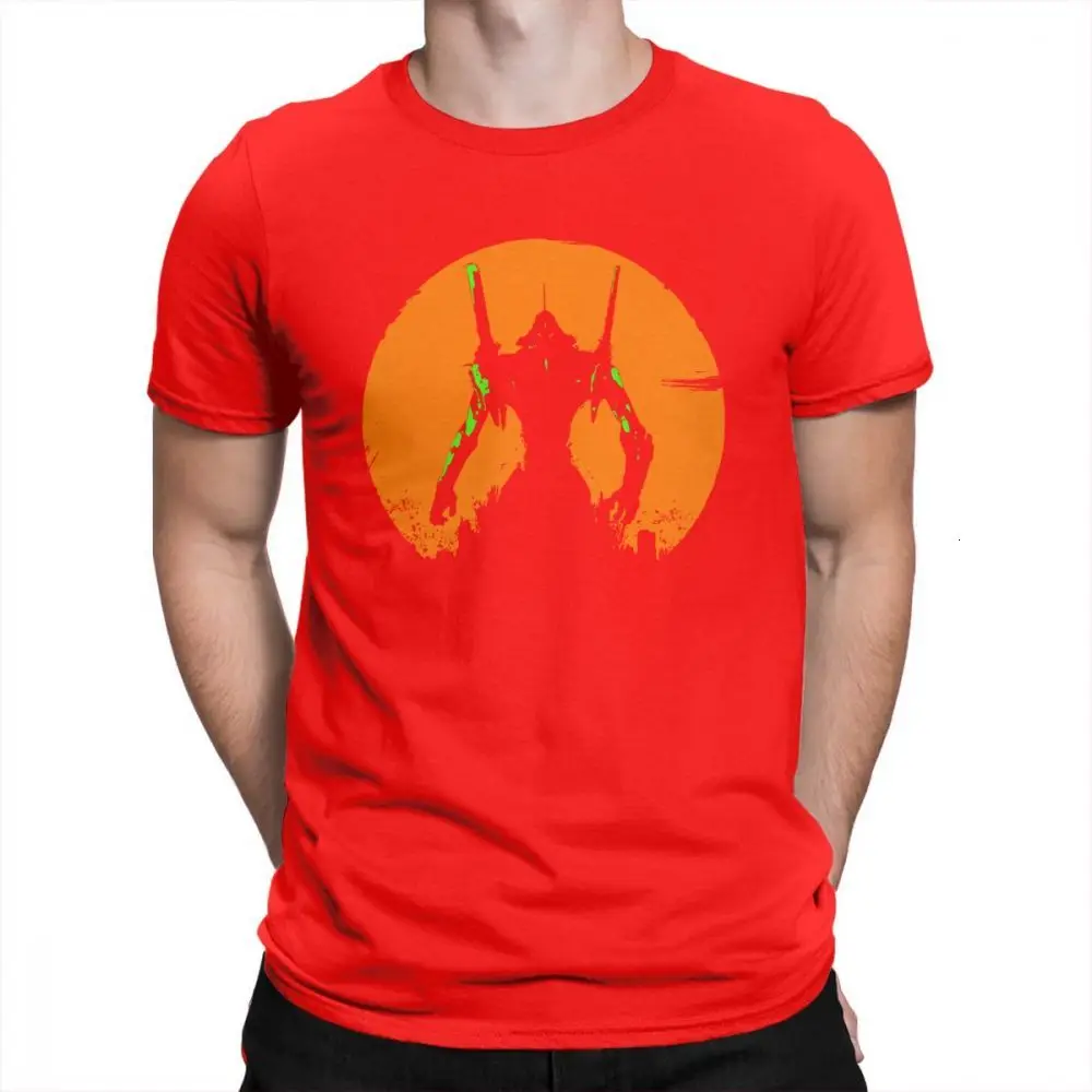 Red One yona Man Футболка «Evangelion» Забавные футболки EVA с круглым вырезом одежда с короткими рукавами футболки из чистого хлопка, летние топы - Цвет: Red