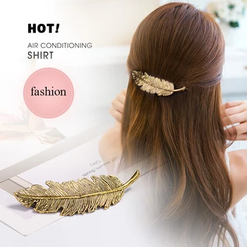 

Elifashion Leaf Shape Hairpins Vintage and Shining Colors Hair Clip Barrettes Hair Accessories For Women Girls