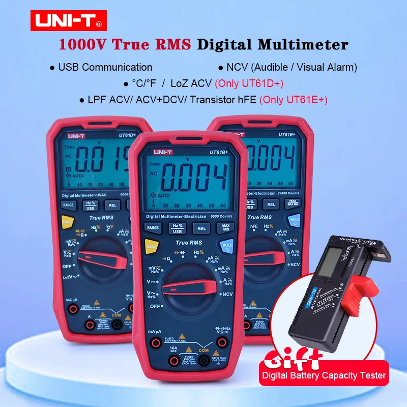 Цифровой мультиметр UT61E +/UT61B +/UT61D + 6000 22000 отсчетов с коробкой из ЭВА