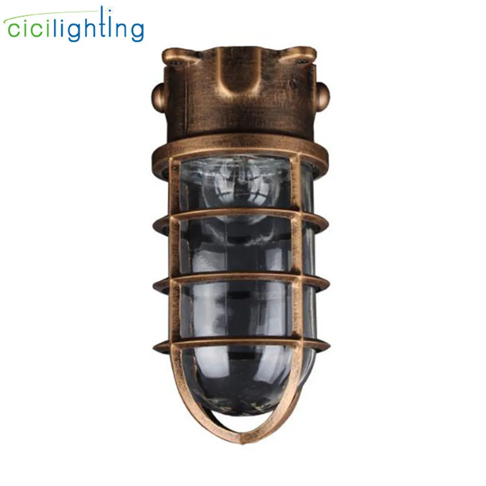 Vintage Waterproof E27 Ceiling Lamp with Clear Glass Jar Shade for Bathroom Kitchen Outdoor Caged Ceiling Mount Bulkhead Lights 24w smart led ceiling light tuya wifi app double layer dimmable cct ultrathin surface mount ceiling wall lamp rgb backlights