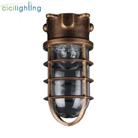 Vintage Waterproof E27 Ceiling Lamp with Clear Glass Jar Shade for Bathroom Kitchen Outdoor Caged Ceiling Mount Bulkhead Lights 1