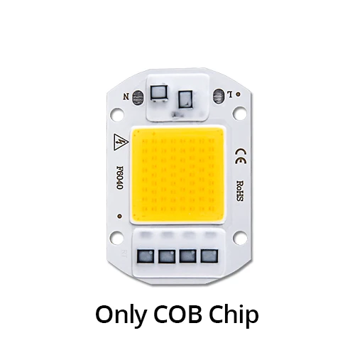 50 Вт 30 Вт 20 Вт смарт IC COB светодиодный бусина-Осколок с 60/120 градусов объектив отражатель кронштейн 110 В 220 В Диодная матрица прожектор DIY прожектор - Испускаемый цвет: only led chip