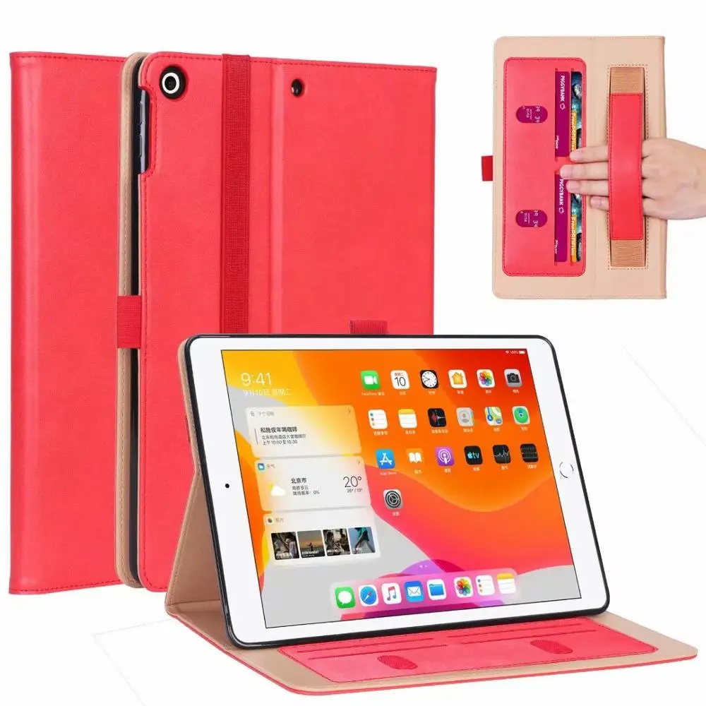 Модный деловой кожаный чехол для планшета для нового IPad 7th Gen 10,2 дюймов Смарт авто спящий Пробуждение Чехол подставка Коке+ ручка