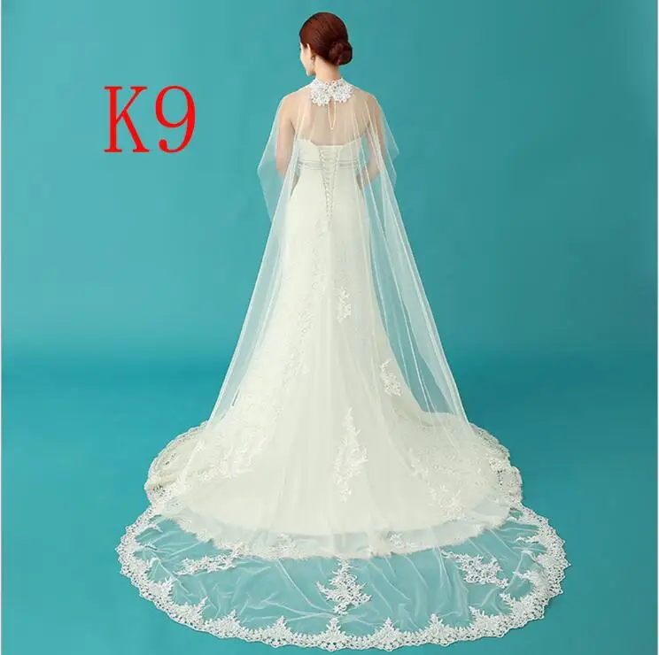 off white Свадебная вуаль элегантная слоновая кость собора кружевная свадебная вуаль лепестки окантованные аксессуары TS289 - Цвет: off white