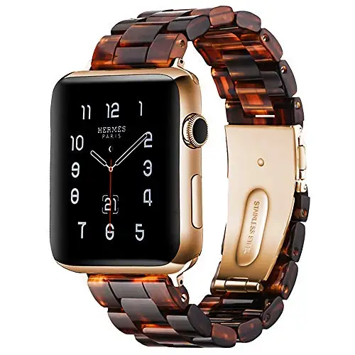 Dark Honey Ремешок из смолы для Apple watc0h 5 4 44 мм 40 мм iwatch ремешок 42 мм 38 мм из нержавеющей стали Пряжка Ремешок Браслет Apple watch 5 4 3 2 1 - Цвет ремешка: Dark Honey