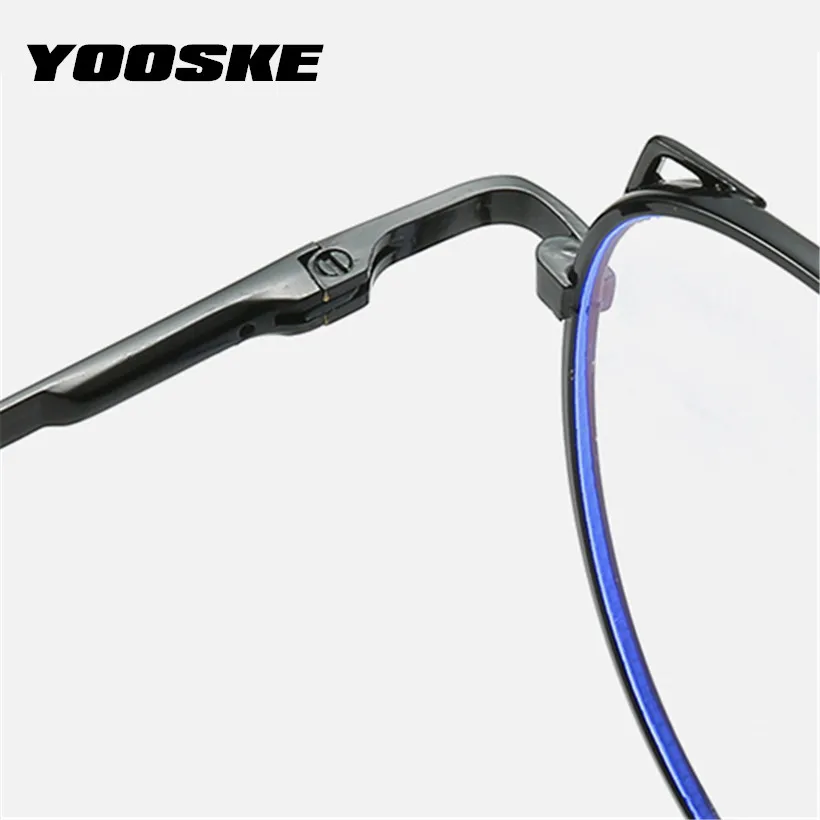 YOOSKE, кошачий глаз, металлические очки для близорукости, для женщин, анти-синий светильник, прозрачные очки, близорукие с диоптрией-0,5 до 4,0