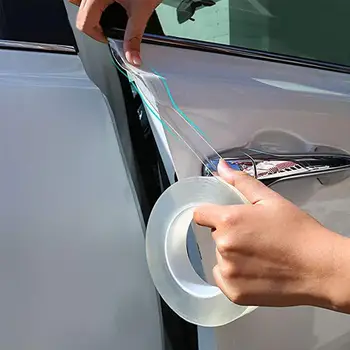 

Transparent Car Stickers Protector Car Door Sill Sticker Scratchproof Stickers Protector Nano Tape Auto Bumper Strip Car Protect