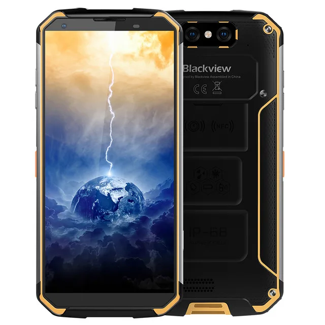 Orange Blackview BV9500 Plus, смартфон Helio P70, четыре ядра, Android 9,0, мобильный телефон, 10000 мАч, IP68, водонепроницаемый, 5,7 дюймов, FHD, 4 Гб+ 64 ГБ - Цвет: Orange