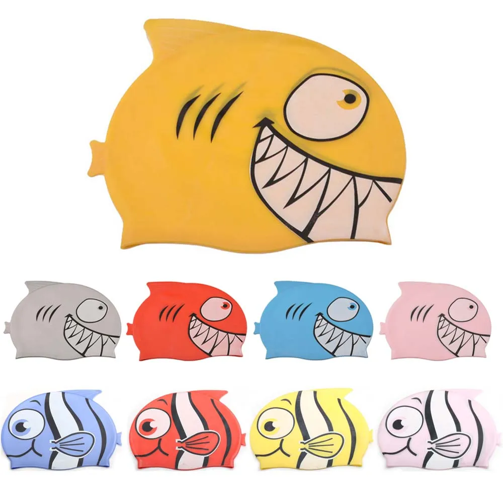 Swimming Cap Cartoon Shark Silicone for Children