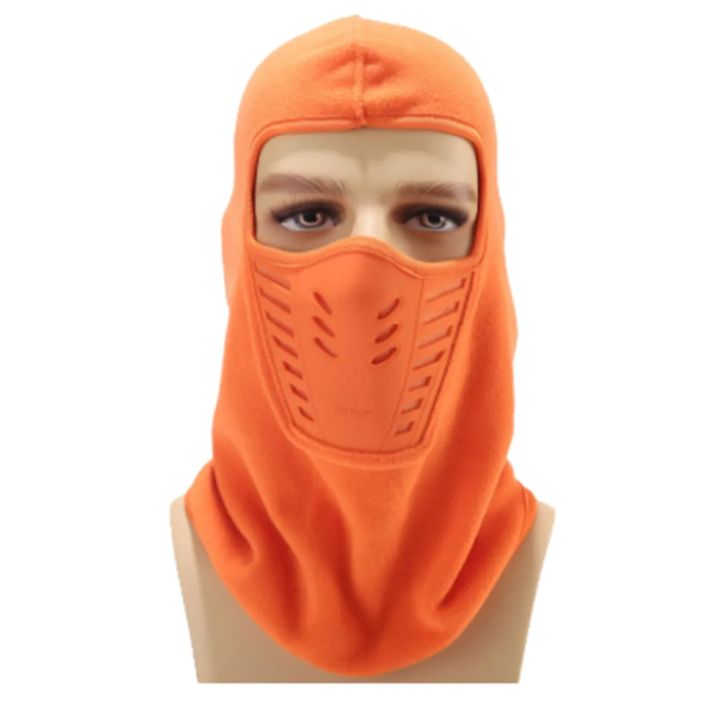 Orange Новинка, зимняя теплая маска для лица, ветрозащитная, дышащая, Спортивная, флисовая маска, покрытие для головы, для велоспорта, лыжного щита, солнцезащитные шапки, шлем# YL5 - Цвет: Orange