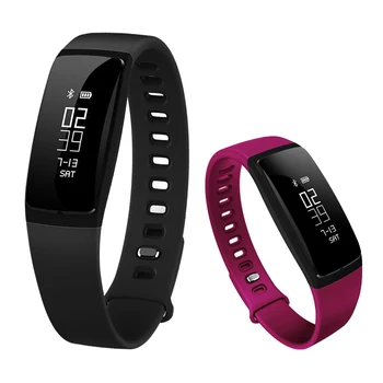 

Sports Heart Rate Blood Pressure Monitor Living Waterproof Bluetooth Smart Watch V07 Rose Red Band