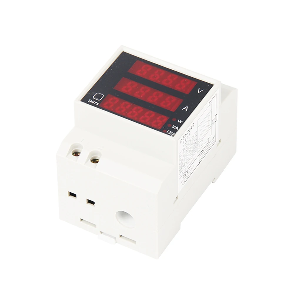 D52-2048 din-рейка светодиодный AC 80-300V 0-100.0A Вольтметр Амперметр отображение активной мощности и коэффициент мощности времени счетчик энергии напряжение