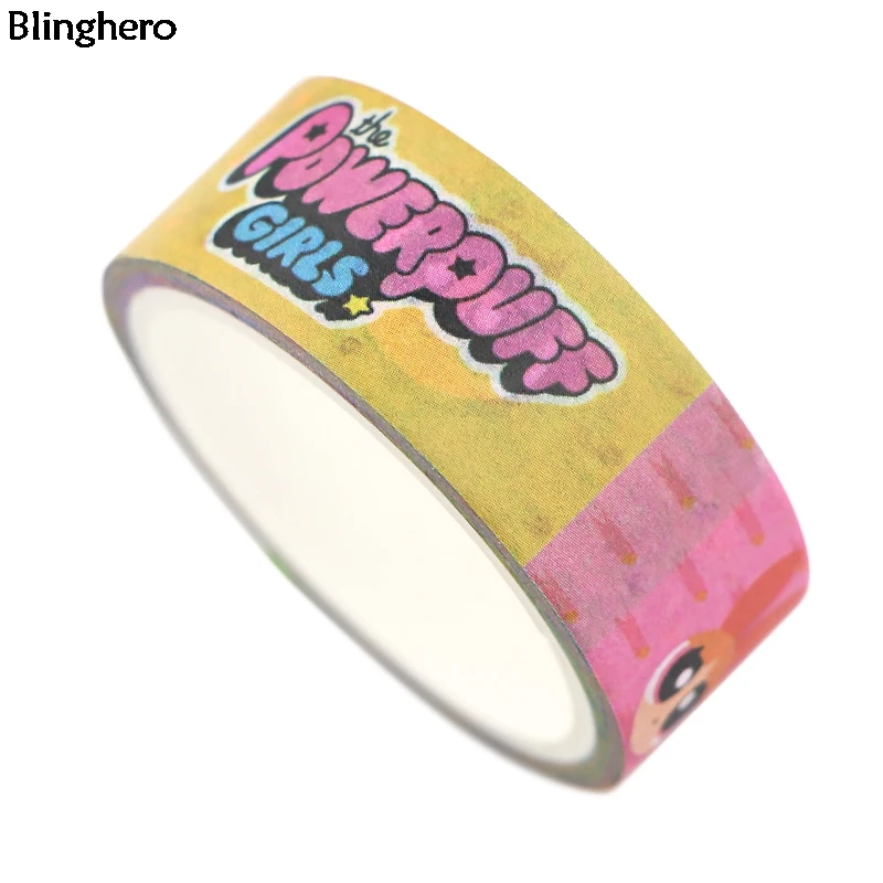 Blinghero Powerpuff лента для девочек 15 мм X 5 м мультфильм васи лента маскирующая лента крутая этикетка клейкий стикер ленты модный подарок BH0476