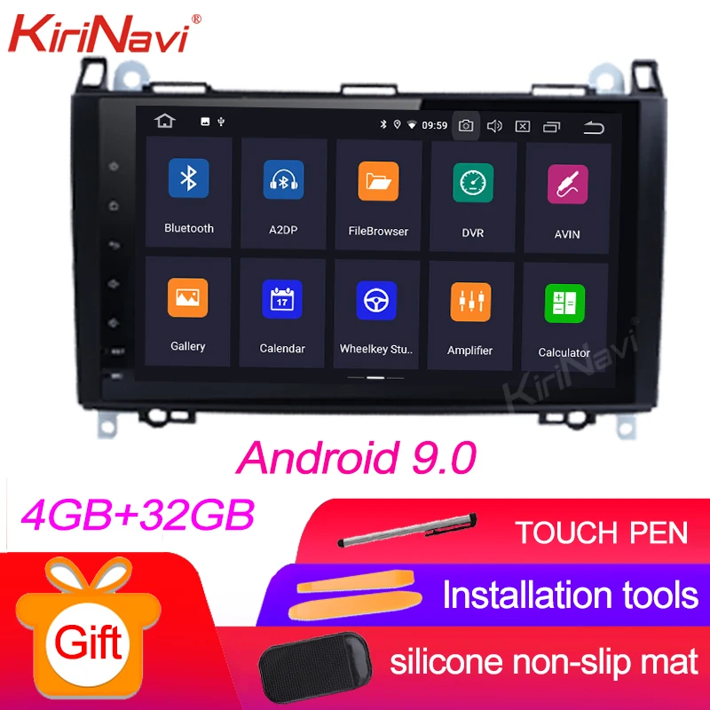 KiriNavi Сенсорный экран 9 дюймов Android 9,0 автомобиль радио навигации для Mercedes Benz B200 W203 S203 C180 C200 C209 W209 C208 W208