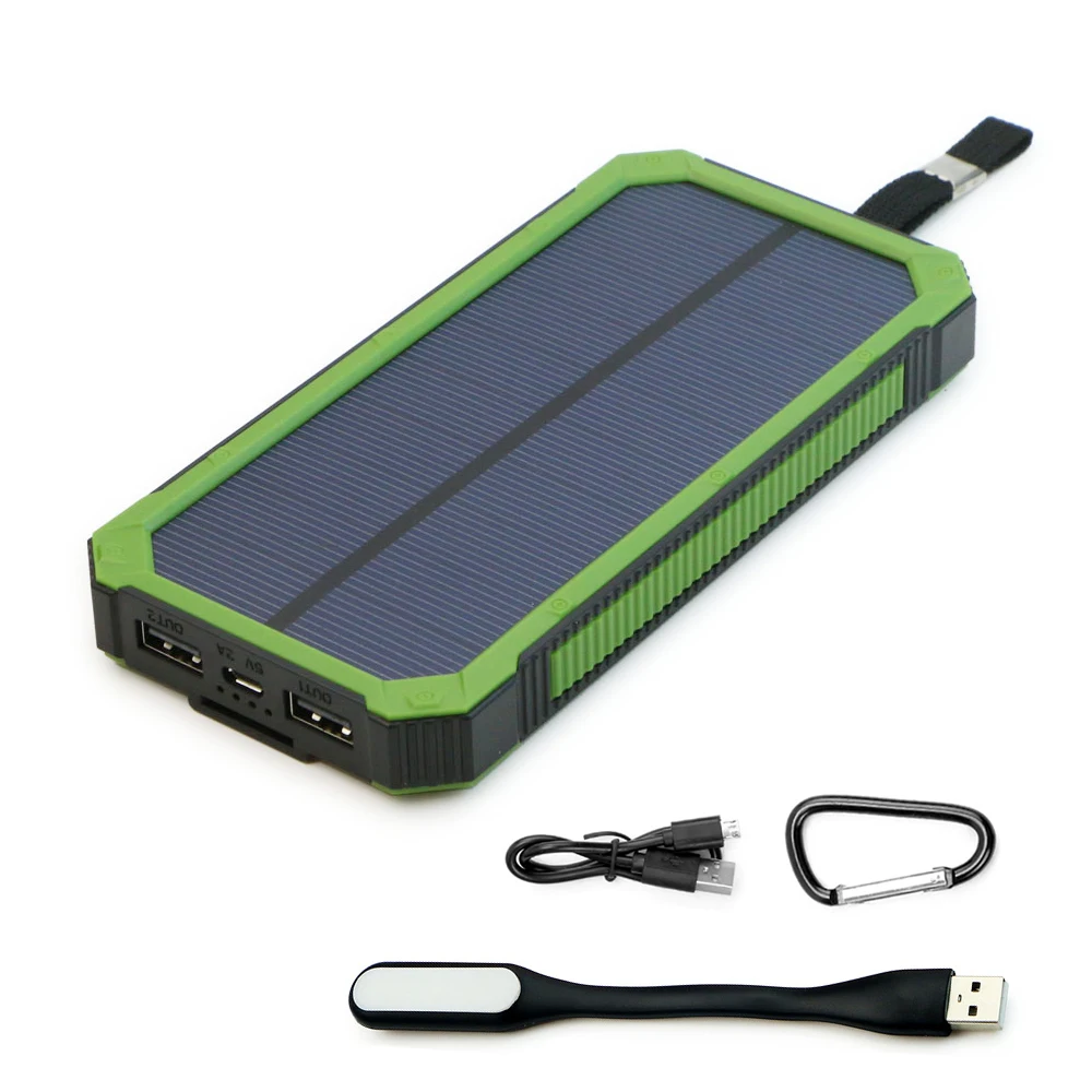 green-2 Солнечное зарядное устройство 30000 10000 мАч Внешний аккумулятор для телефона для iPhone iPad samsung huawei XIAOMI LG sony Google Nokia и т. Д - Цвет: green-2