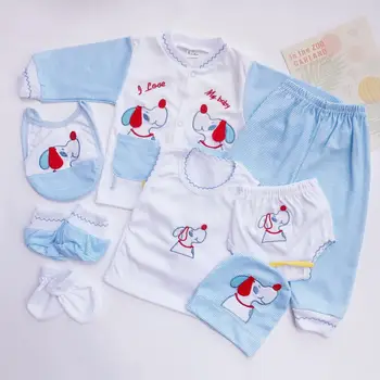 

Newborn Cotton Long-sleeved Suit Newborn Baby Plain Cotton Clothing Baby Gift 8 Piece Set