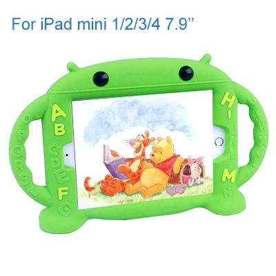5413GN CHINFAI противоударный детский безопасный Чехол для iPad Air 2, чехол с ручками для iPad mini, водонепроницаемый силиконовый чехол для iPad Pro 10,5 - Цвет: 5413GN
