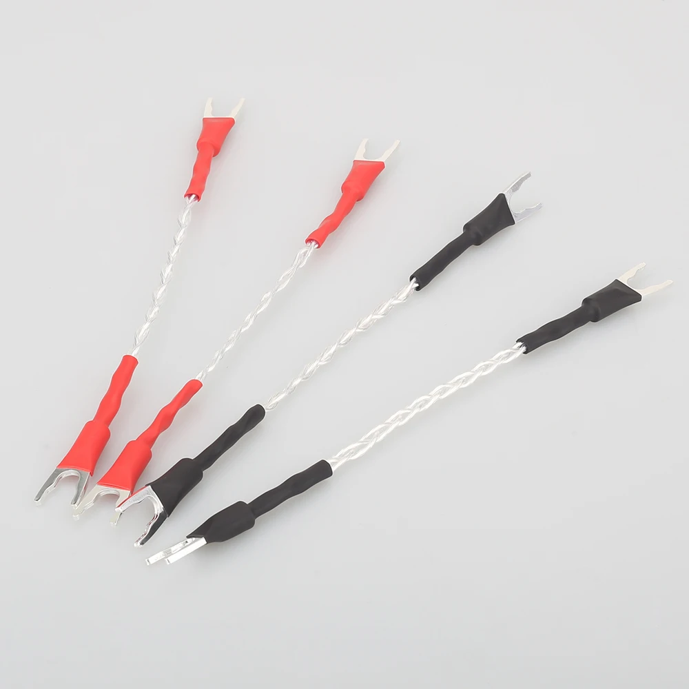 Hi End hifi audio speaker Jumper Cable with Silver plated Y spade terminal