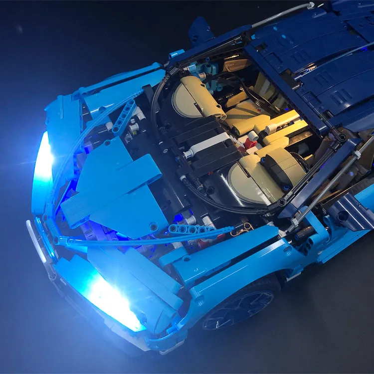 Bugatti Chiron DIY светильник ка для совместимого IEGOset 42083 20086 technic MOC гоночный автомобиль