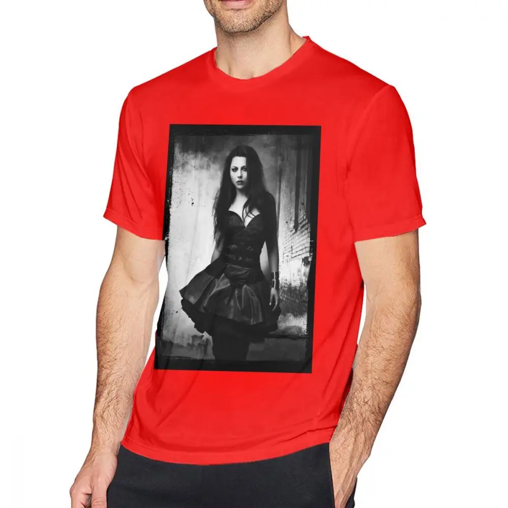 Amy Lee From Evanescence T Shirt Summer Men's T Shirts Print T-Shirt Basic Men Casua Tee Shirt 5XL 6XL Oversized Cotton T-Shirts - Цвет: red