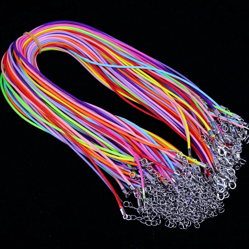 Регулируемый плетеный шнур из натуральной кожи веревочные ожерелья и фурнитура