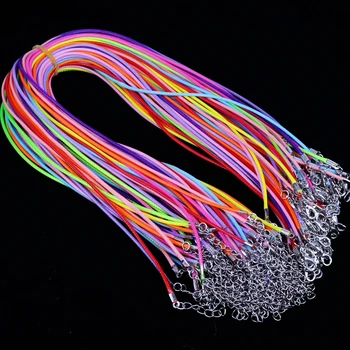 

10Pcs Real Handmade Leather Adjustable Braided Rope Necklaces & Pendant Charms Findings Lobster Clasp String Cord