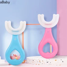 Brosse à dents en forme de U pour enfants, 360 degrés, en Silicone souple, soins buccaux, nettoyage 