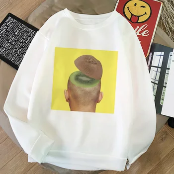 

Ulzzang Style Fun Cartoon Fruit Kiwi's Head Is Cut Open Tops Women Sweatshirt Vogue Streetwear Hoody Casual Long Sleeve Hoodies