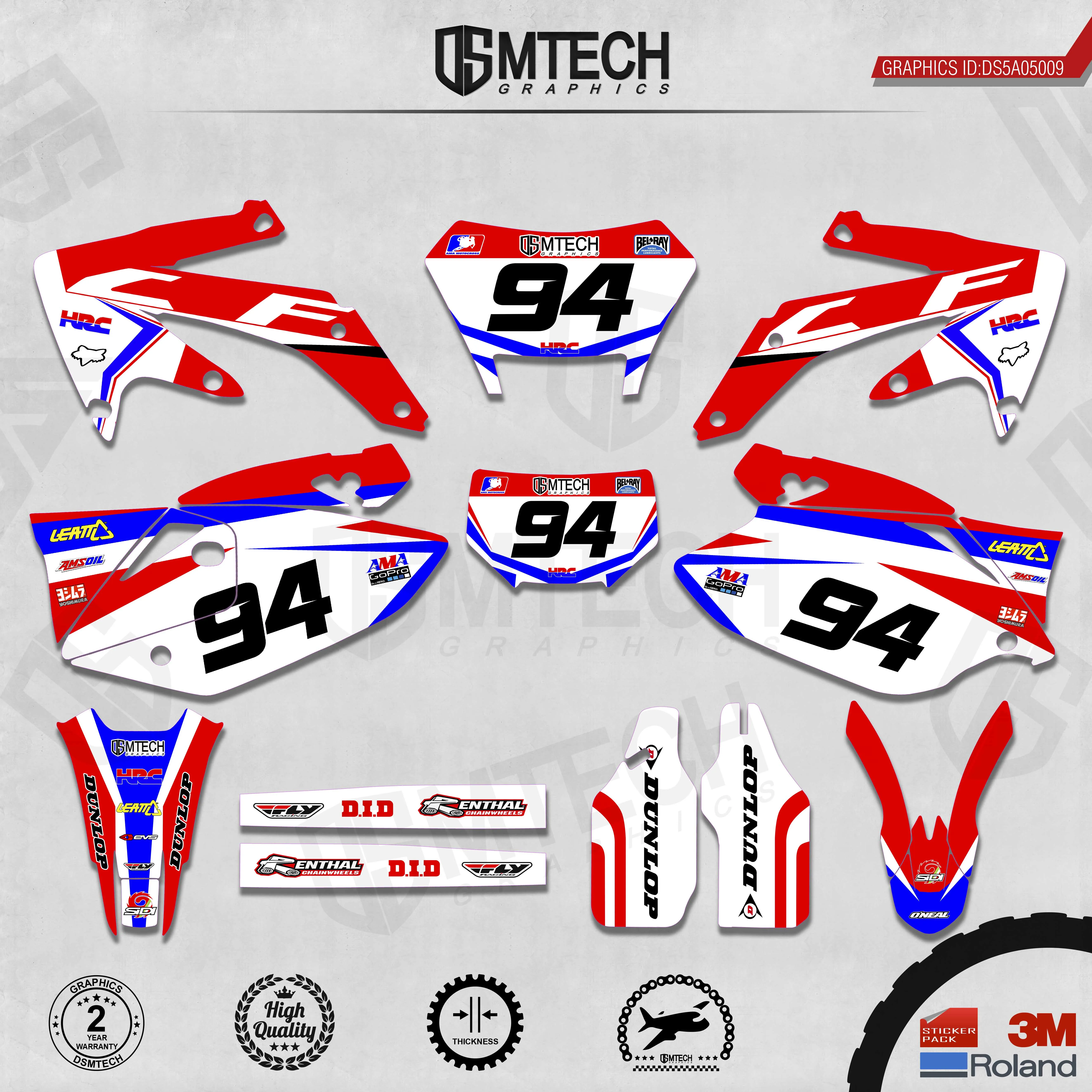 

DSMTECH Customized Team Graphics Backgrounds Decals 3M Custom Stickers For 2005-2007 2008-2010 2011-2013 2014-2018 CRF450X 009