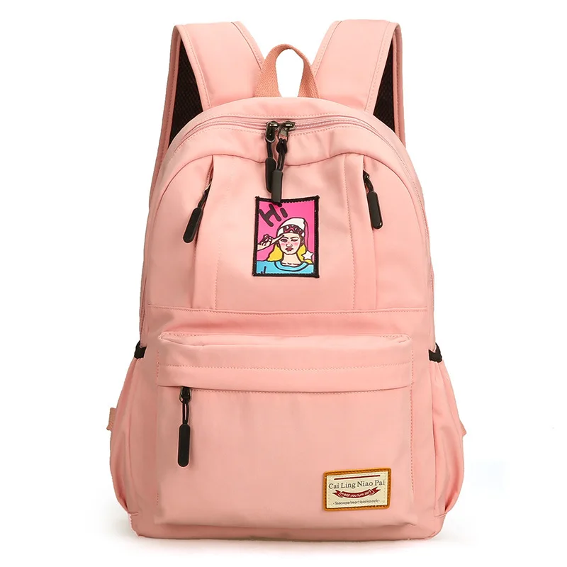 pink Рюкзак для девочки подростка модный уличный стильный рюкзак женский Водонепроницаемый Школьный Рюкзак Студенческая сумка для книг рюкзак для путешествий Mochila - Цвет: pink