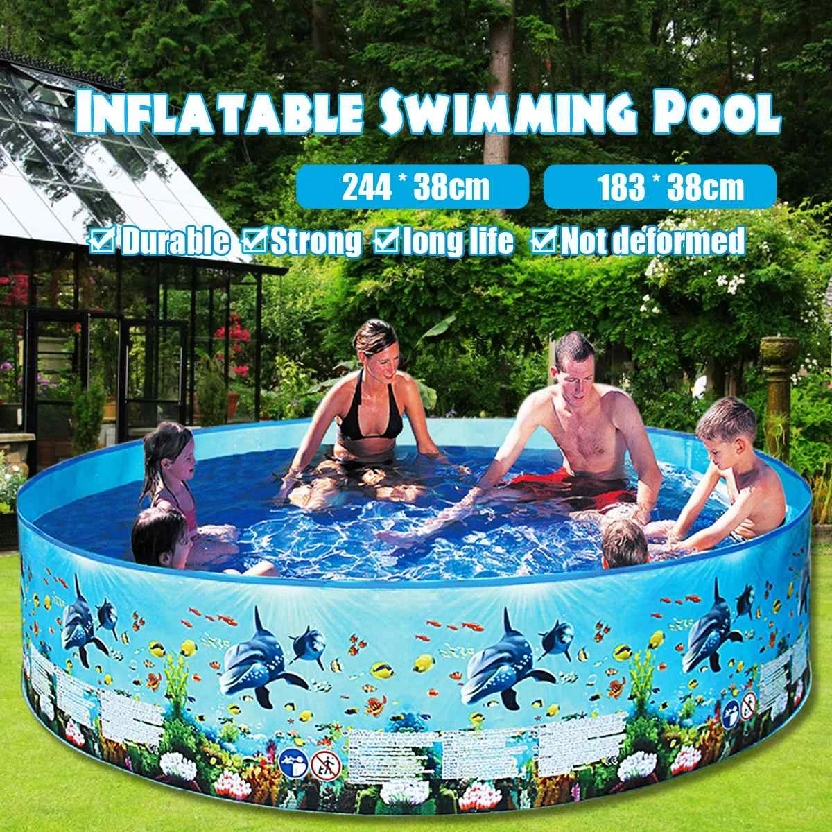183 244 Water Injection Family Home Use Paddling Pool Children Bathing Tub Round Swimming Pool Kid Inflatable Pool For Adults Swimming Pool Aliexpress