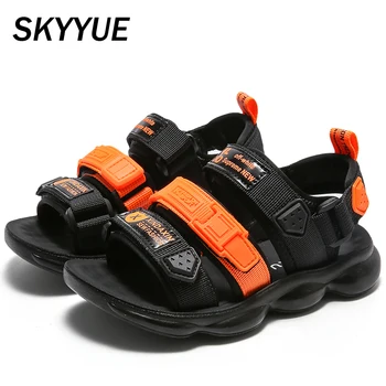 

Summer Kids Beach Sandals Children Casual Sandals Baby Boys Pu Leather Brand Shoes Girls Fashion Sport Sandals Soft Black Shoes