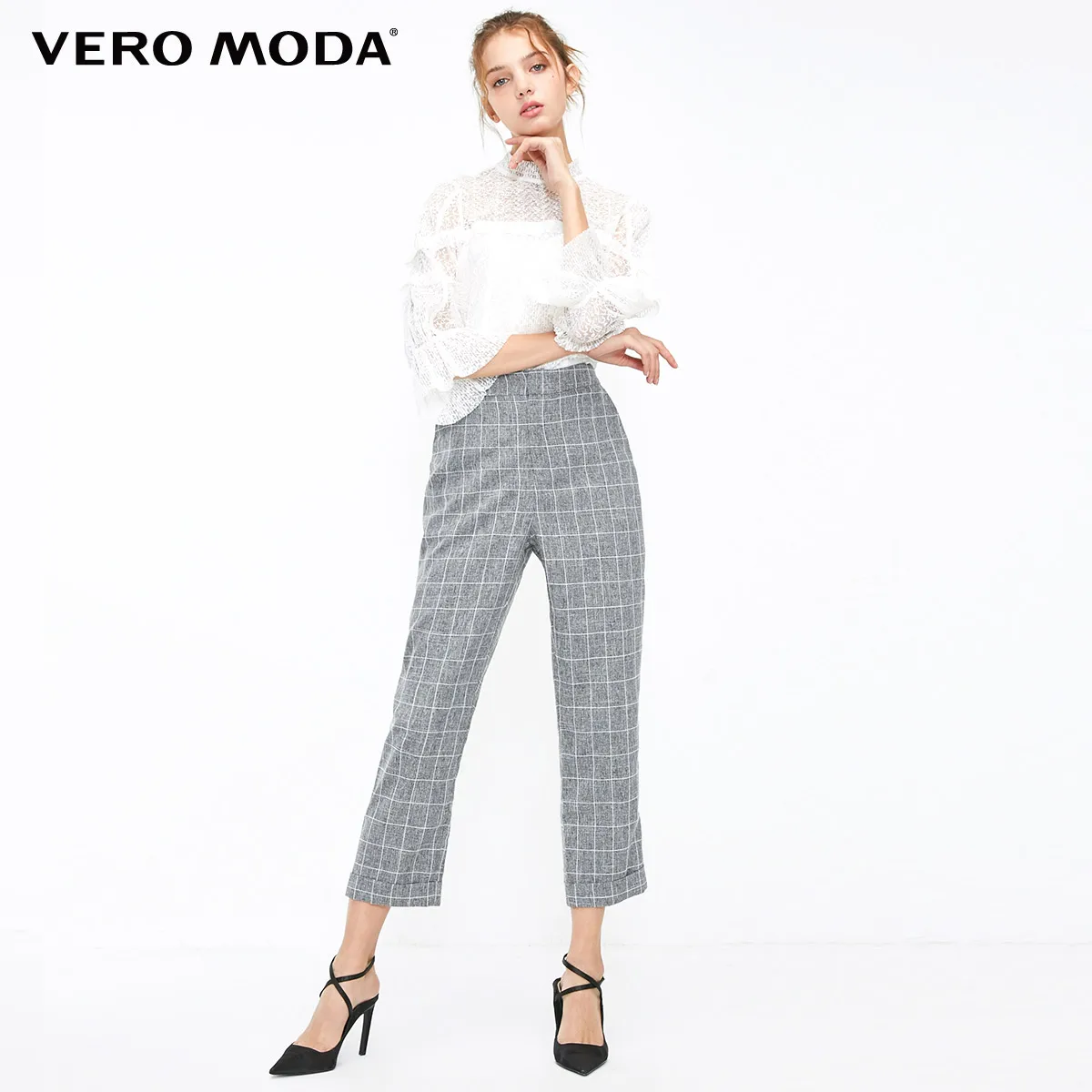 Vero Moda Женские клетчатые укороченные брюки OL | 319150501