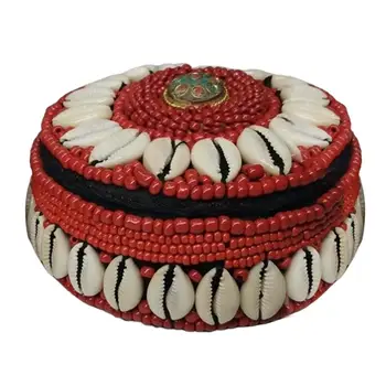 

Tibetan Nepal Style Jewelry Storage Box Shell Decor Ring Earrings Organizers