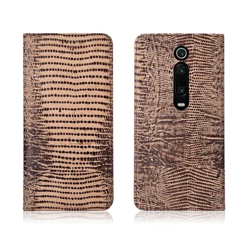 

Lizard Pattern Genuine Leather Phone Case For Xiaomi Redmi Note 9 Pro Max/Redmi Note 9 Pro Phone Flip Cover Card Slot Holder