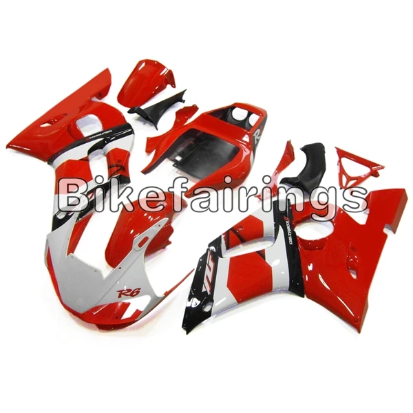 Красный, Белый Полный обтекатели для Yamaha YZF-600 R6 1998 1999 2000 2001 2002 YZF 98 01 02 впрыска ABS обтекатель мотоцикла комплект обтекателей