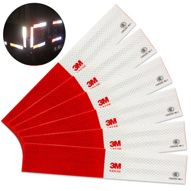 

50pcs 5*30cm Car Reflective Stickers Warning Strip Reflective Truck Auto supplies Night Driving Safety Red White Sticker