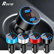 Автомобильное USB зарядное устройство 3.1A USB двойной светодиодный дисплей Универсальный мобильный телефон автомобильное зарядное устройство для IPhone 11 6 6s X 8 Plus Xiaomi планшет и т. Д