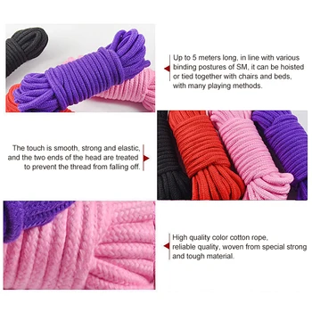 20 m/10 m/5 m  Soft Cotton Rope For Female Couple Sex Product Slaves BDSM Bondage Adult Games Binding Rope Role-Playing Sex Toys 2