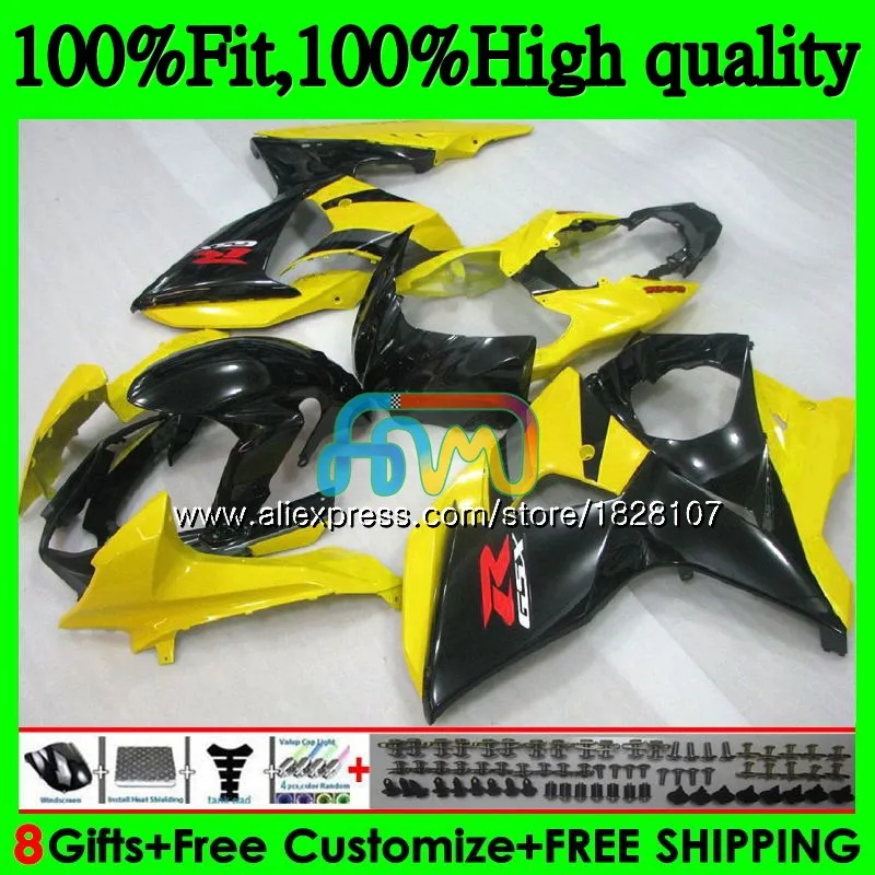 K9 для SUZUKI GSXR-1000 GSXR 1000 09, 10, 11, 12, 13, 15 и 16 44BS. 25 GSXR1000 2009 2010 2011 2012 желто-черный обтекатель - Цвет: No. 1