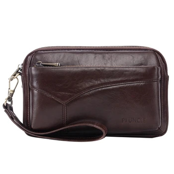 

Handbag PI UNCLE Leather Large Capacity Men's Clutch Wallet Fashion Zipper Handbag Envelope Bag Wallet Card Package