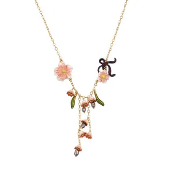 

Romantic Bell Orchid Tassel Necklaces For Women Cute Flowers Pearl Necklace Fashion Elegant Lady Party Jewelry
