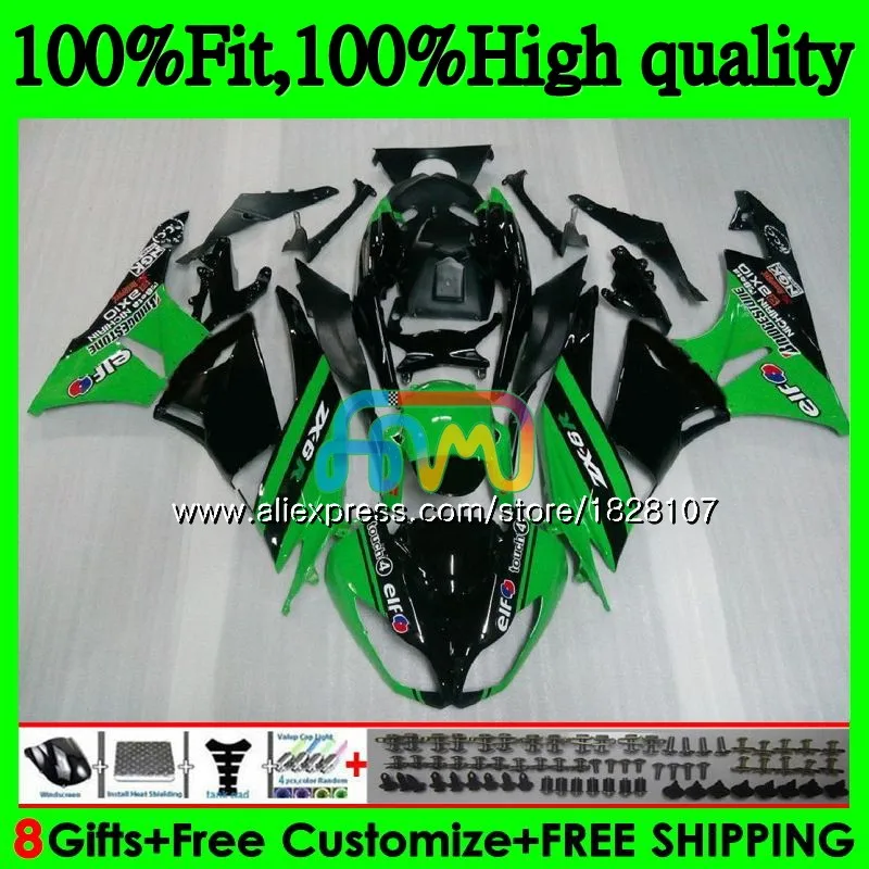 Инъекции для KAWASAKI ZX 6R ZX-636 ZX 636 ZX636 25BS. 14 ZX-6R ZX6R 13, 14, 15, 16 лет зеленый 17 2013 обтекатель
