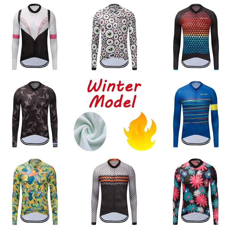 Мужская зимняя велосипедная Джерси 2021 теплая флисовая одежда для дорожного