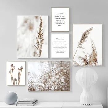 

Rice Dandelion Autumn Plants Wall Art Canvas Painting Landscape Nordic Posters And Prints Wall Pictures For Living Room Decor