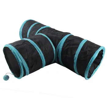 

Funny T Shape Nylon Cats Tunnel Toys Three Way Foldable Home Folding Training Tunnel Pet Toy Suppliers Pet Accessories